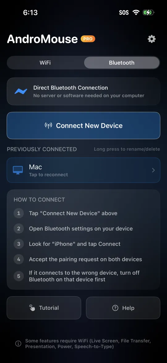 AndroMouse — app screen 3