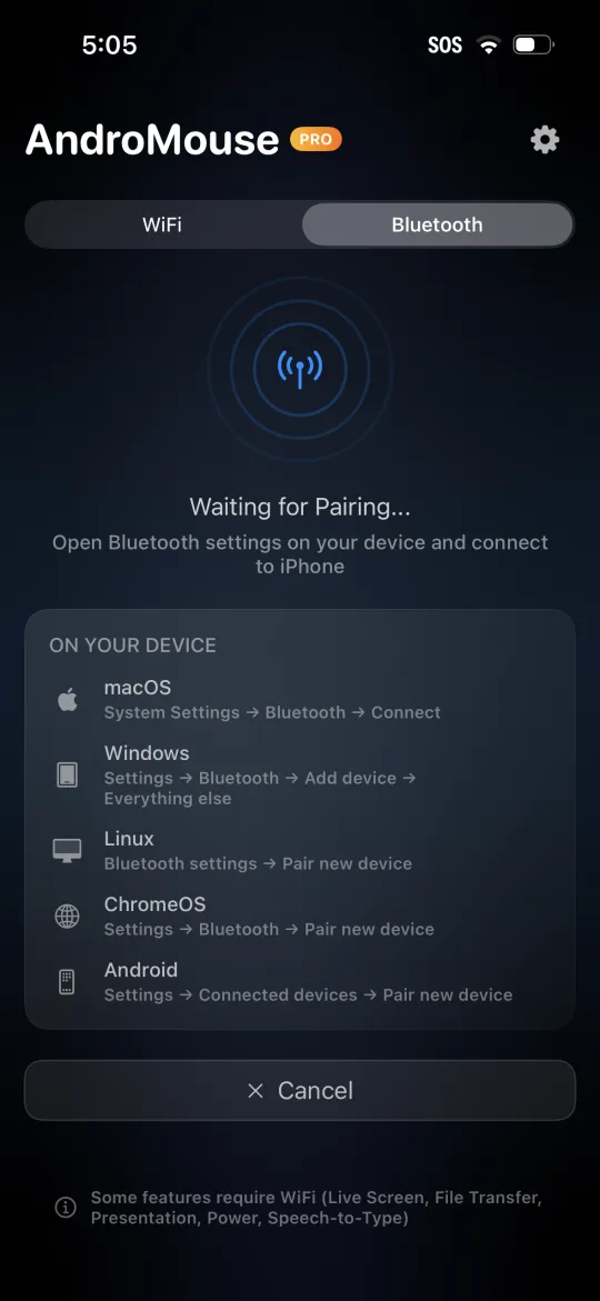 AndroMouse — app screen 4